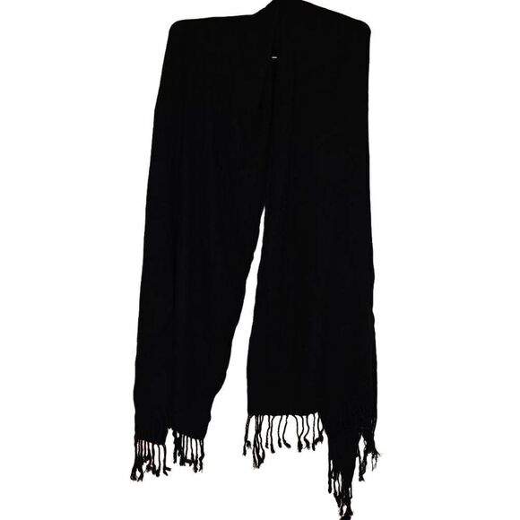 Black Long Scarf Wrap - Picture 1 of 5